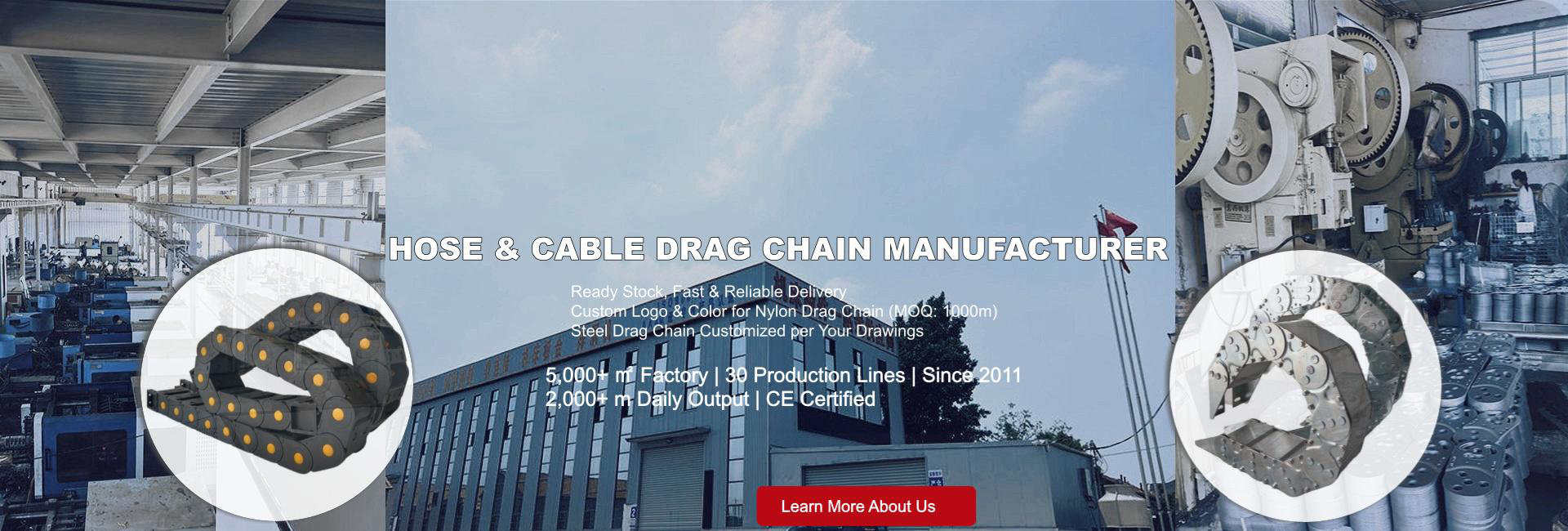 Custom Nylon and Steel Hose Cable Drag Chain Manufacturer CE Certified Factory
