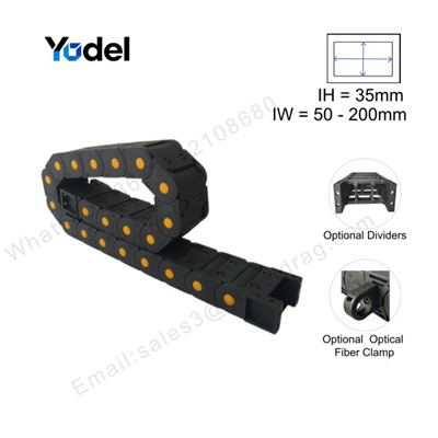 Yodel enclosed nylon cable carrier drag chain with IH 35mm IW 50-200mm